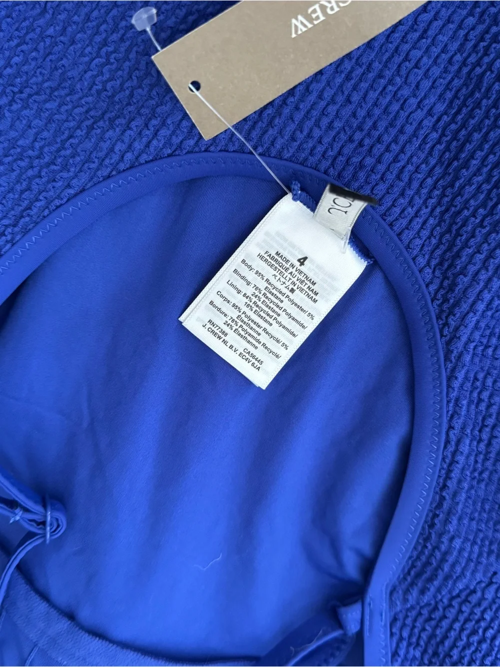 NWT J.Crew Sydney scrunchie one-piece swimsuit size 4 - Picture 4 of 4